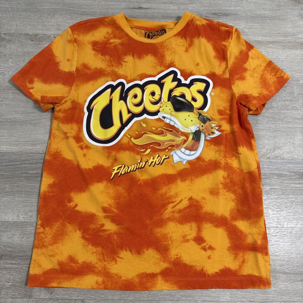 Cheetos Shirt Flamin' Hot Chester Cheetah Tie Dye Orange Small Tee